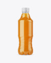 Clear PET Bottle with Orange Drink Mockup