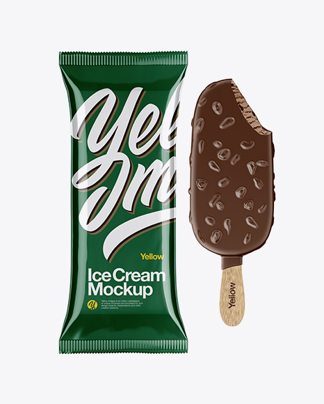 Ice Cream Bar with Nuts Mockup