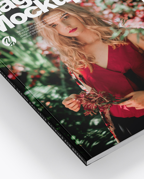 Magazine Mockup - Half Side View