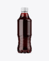 Clear PET Bottle with Cherry Juice Mockup