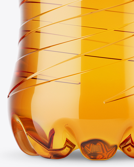 Clear PET Bottle with Apple Juice Mockup