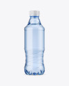 Blue PET Bottle with Water Mockup