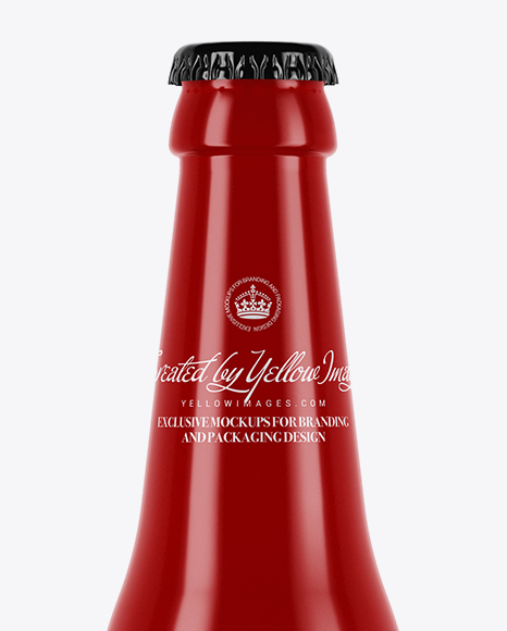 Glossy Ceramic Beer Bottle Mockup