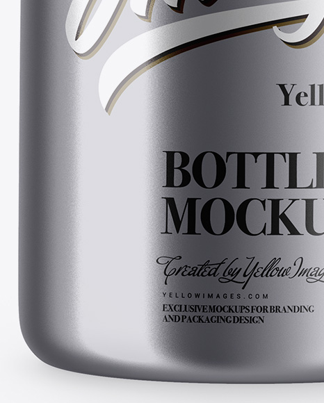 Matte Metallic Bottle With Cork Mockup