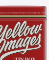 Metallic Square Tin Box Mockup - Front View