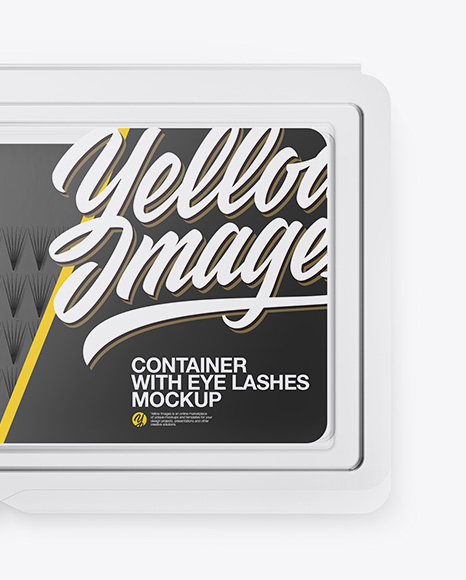 Closed Transparent Box with Lashes Mockup - Top View