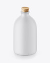 Ceramic Bottle With Cork Mockup - High-Angle Shot