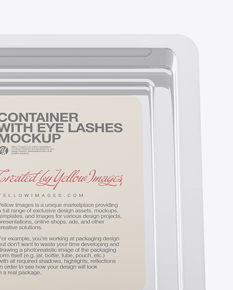 Opened Transparent Box with Lashes Mockup - Front View