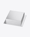 Metallic Cake Box Mockup - Half Side View (High-Angle Shot)