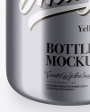 Matte Metallic Bottle With Cork Mockup - High-Angle Shot