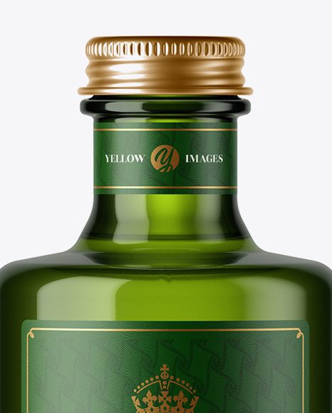 Green Glass Bottle Mockup