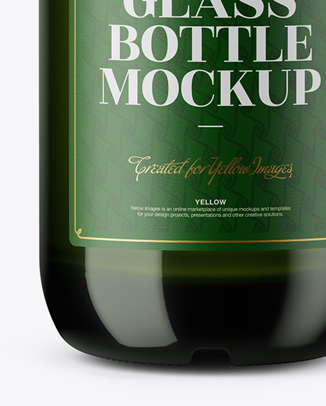 Green Glass Bottle Mockup