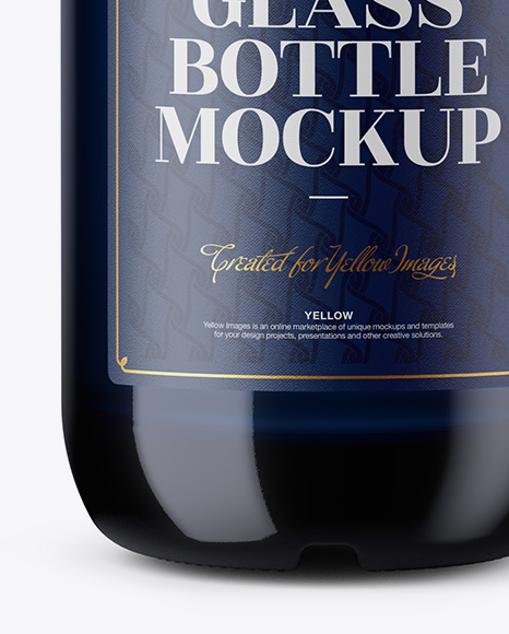 Blue Glass Bottle Mockup