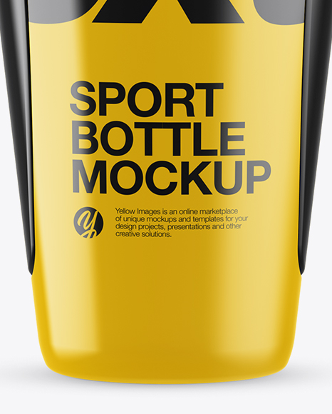 Glossy Sport Bottle Mockup