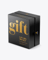 Glossy Gift Box Mockup - Half Side View (High-Angle Shot)