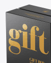 Glossy Gift Box Mockup - Half Side View (High-Angle Shot)