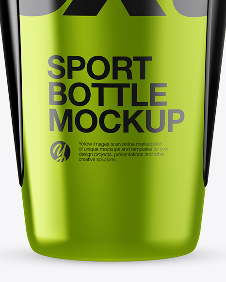 Metallic Sport Bottle Mockup