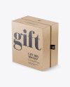 Kraft Gift Box Mockup - Half Side View (High-Angle Shot)