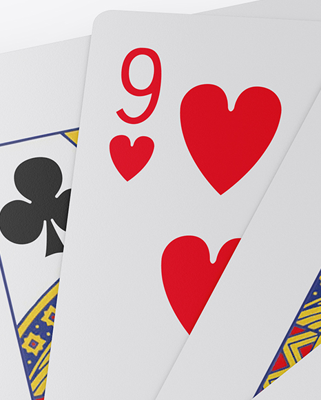 Five Playing Cards Mockup