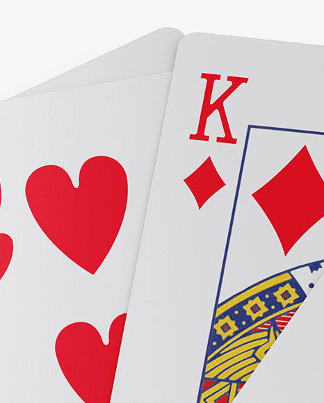 Four Playing Cards Mockup