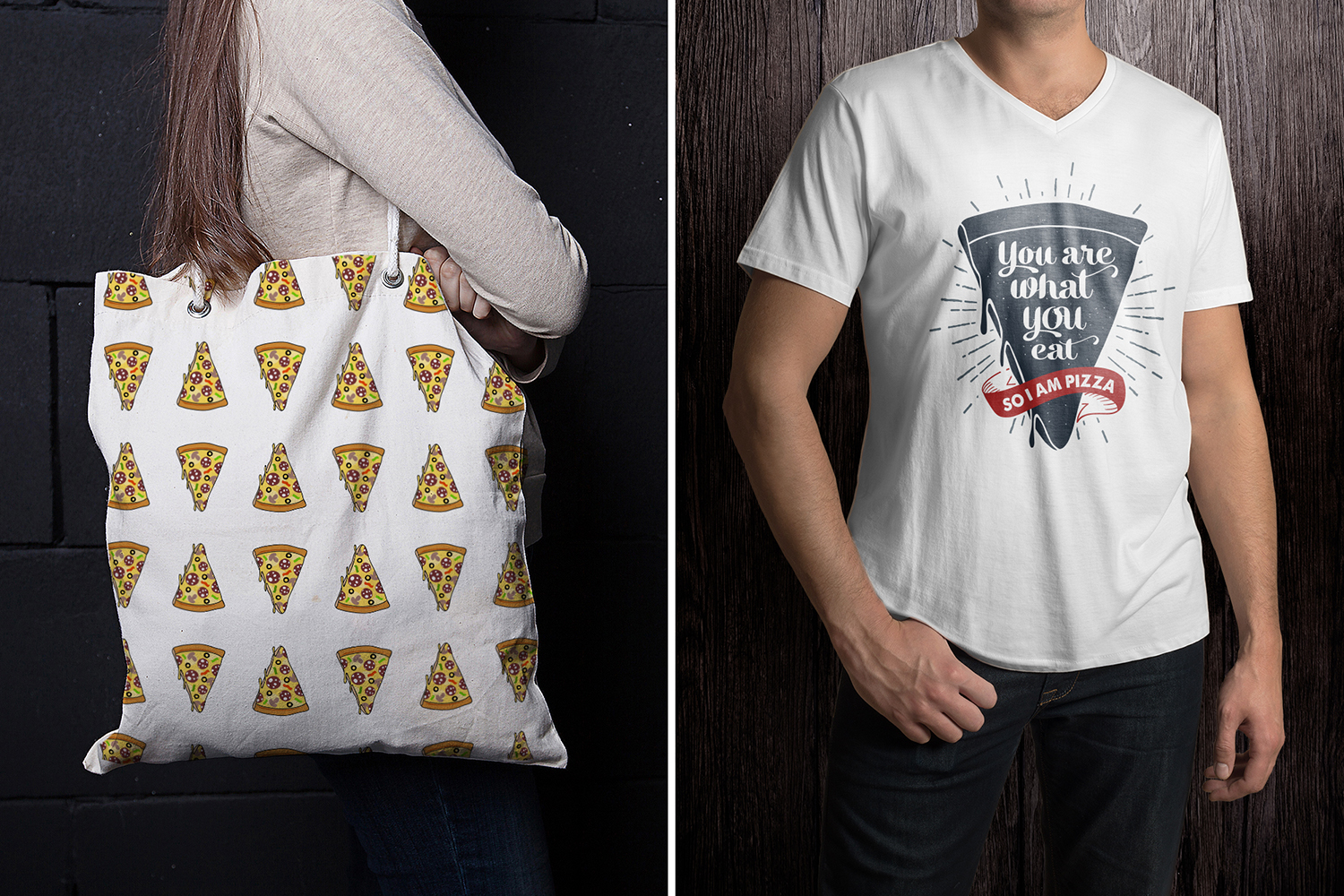 6 Hand Drawn Pizza Slice Badges 6 Hand Drawn Pizza Slice Badges