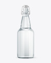 Clear Glass Water Bottle W/ Clamp Lid Mockup