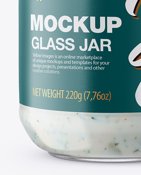 Glass Jar with Tartar Sauce Mockup