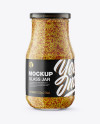 Glass Jar with Wholegrain Mustard Mockup Glass Jar with Wholegrain Mustard Mockup