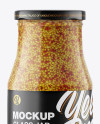 Glass Jar with Wholegrain Mustard Mockup Glass Jar with Wholegrain Mustard Mockup