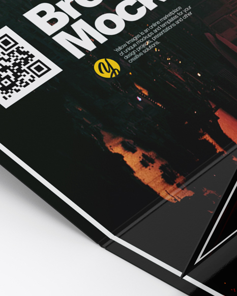 4xDL Brochure Mockup - Half Side View (High-Angle Shot)
