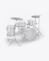 Drum Kit Mockup - Half Side View (High-Angle Shot)