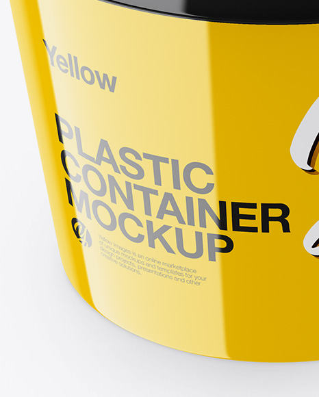 Glossy Plasic Container Mockup - High-Angle Shot - Free Download Images