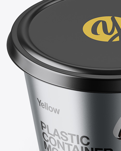 Metallic Plasic Container Mockup - High-Angle Shot - Free Download