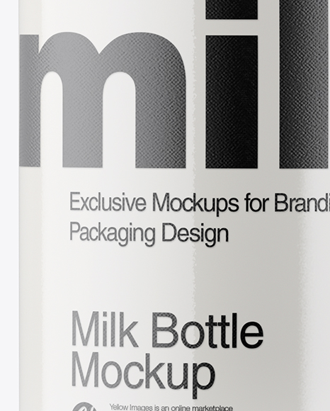 Clear Glass Milk Bottle W/ Clamp Lid Mockup