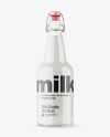 Clear Glass Milk Bottle W/ Clamp Lid Mockup