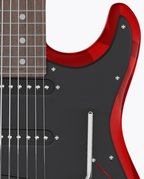 Electric Guitar with Wooden Fingerboard Mockup - Front View - Free