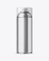 Metallic Spray Can With Transparent Cap Mockup