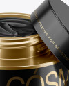 50ml Opened Metallic Cream Jar Mockup (High-Angle Shot)