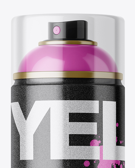 Glitter Spray Can With Transparent Cap Mockup