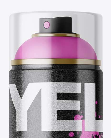 Glitter Spray Can With Transparent Cap Mockup