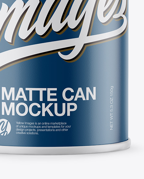 Matte Tin Can Mockup - Front View