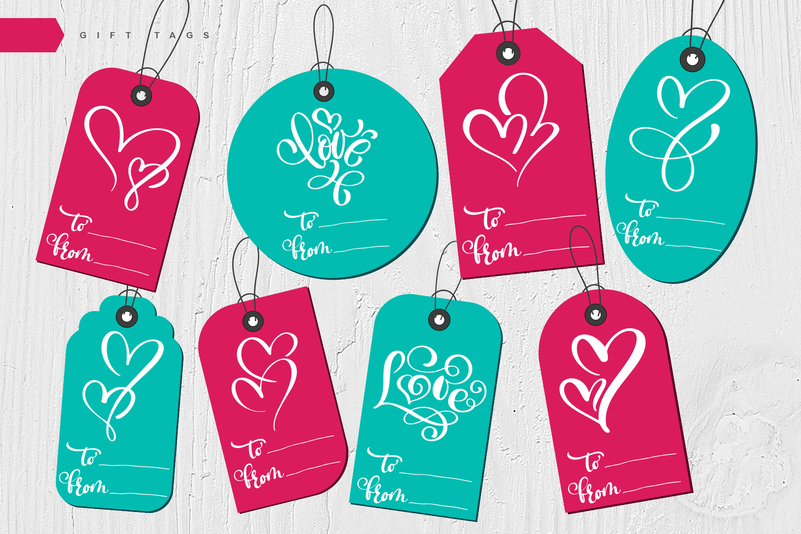 Valentines «I Love You» Vector Photo Overlay Collection