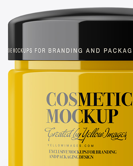 Glossy Cosmetic Jar Mockup Glossy Cosmetic Jar Mockup