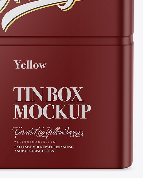 Matte Tin Box Mockup - Front View