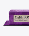 Metallic Cake Box Mockup - Front View