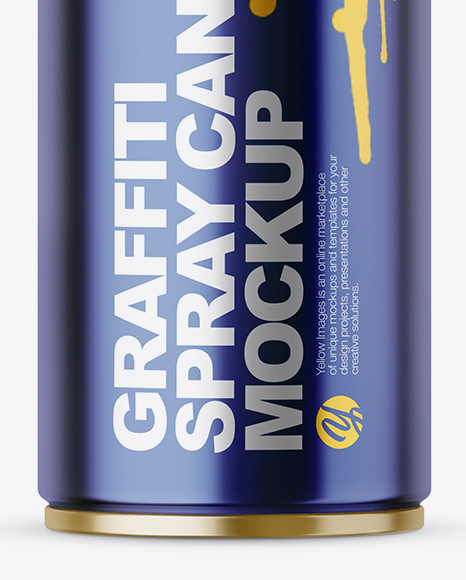 Closed Metallic Spray Can Mockup