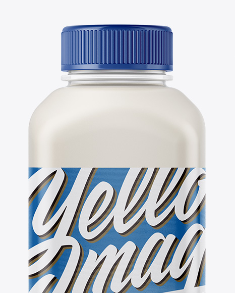 Plastic Milk Bottle Mockup - Front View