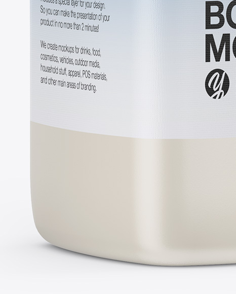 Plastic Milk Bottle Mockup - Half Side View