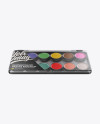 Watercolor Paints Mockup - Front View (High-Angle Shot)