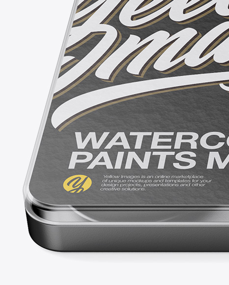 Watercolor Paints Mockup - Front View (High-Angle Shot)